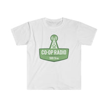 Load image into Gallery viewer, Men&#39;s Fitted Short Sleeve Tee - Large Co-op Radio Logo in Green
