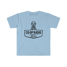 Load image into Gallery viewer, Men&#39;s Fitted Short Sleeve Tee - Large Co-op Radio Logo in Black
