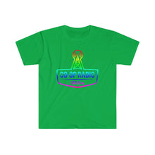 Load image into Gallery viewer, Men&#39;s Fitted Short Sleeve Tee - Large Rainbow Co-op Radio Logo
