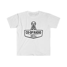 Load image into Gallery viewer, Men&#39;s Fitted Short Sleeve Tee - Large Co-op Radio Logo in Black
