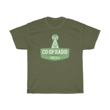 Load image into Gallery viewer, Unisex Heavy Cotton Tee - Large Co-op Radio Logo in Green
