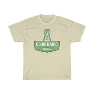Unisex Heavy Cotton Tee - Large Co-op Radio Logo in Green
