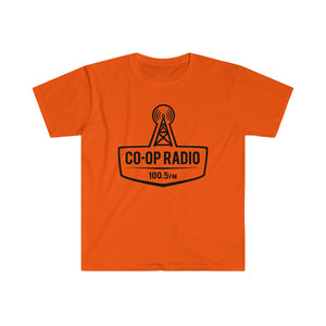 Men's Fitted Short Sleeve Tee - Large Co-op Radio Logo in Black