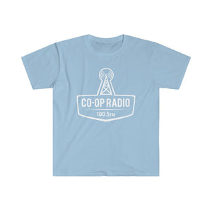 Men's Fitted Short Sleeve Tee - Large Co-op Logo in White