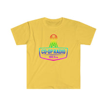 Load image into Gallery viewer, Men&#39;s Fitted Short Sleeve Tee - Large Rainbow Co-op Radio Logo
